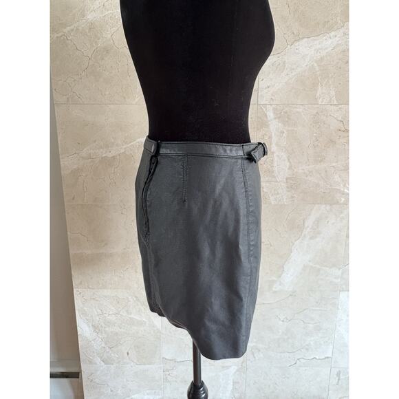 Free People Vegan Leather Midnight Magic Mini Skirt - 2 - Black Moto Grunge Glam - Picture 13 of 16